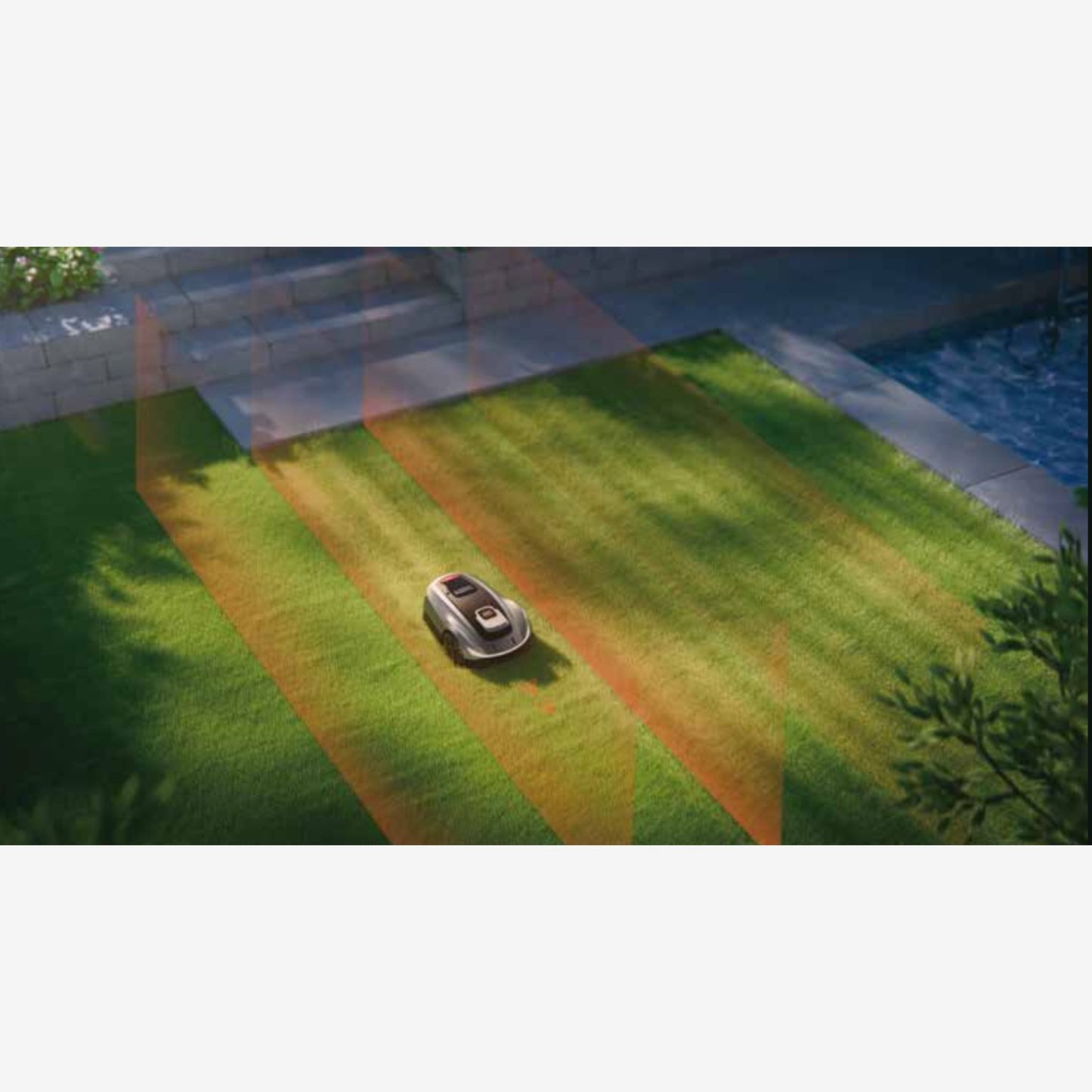 Græsslåmaskine Sunseeker X7 plus - linjer græs - uden kanttråd